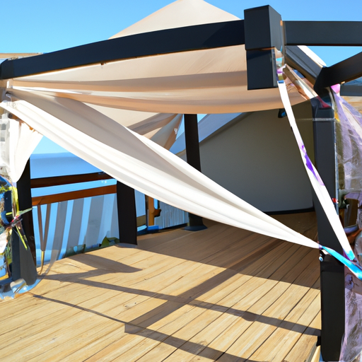 canopy tent on deck