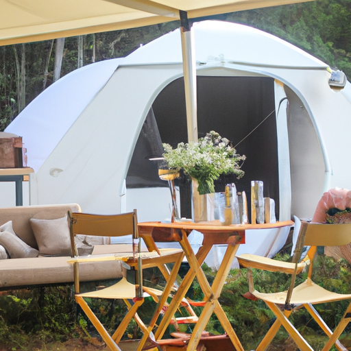 glamping tent setup