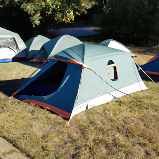 8 person tent setup